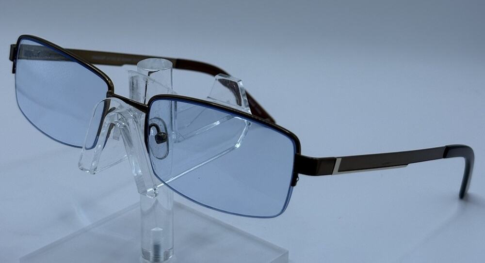 Haggar HFT533 Matte Brown Semi Rimless Eyeglass Frames 57-19-150